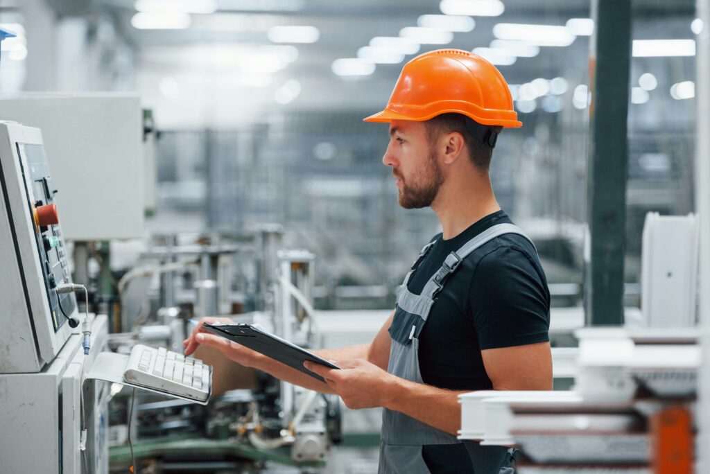 Production Manager Checking Line Status